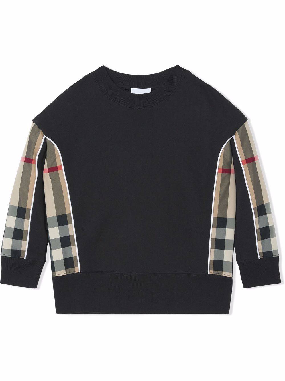 Burberry Kids Sweatshirt mit kariertem Einsatz - Schwarz von Burberry Kids