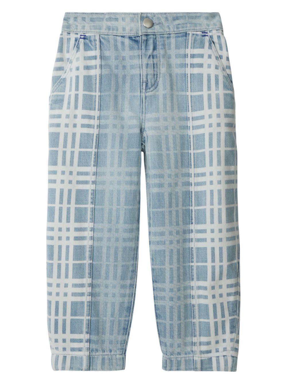 Burberry Kids Tapered-Jeans mit Karomuster - Blau von Burberry Kids