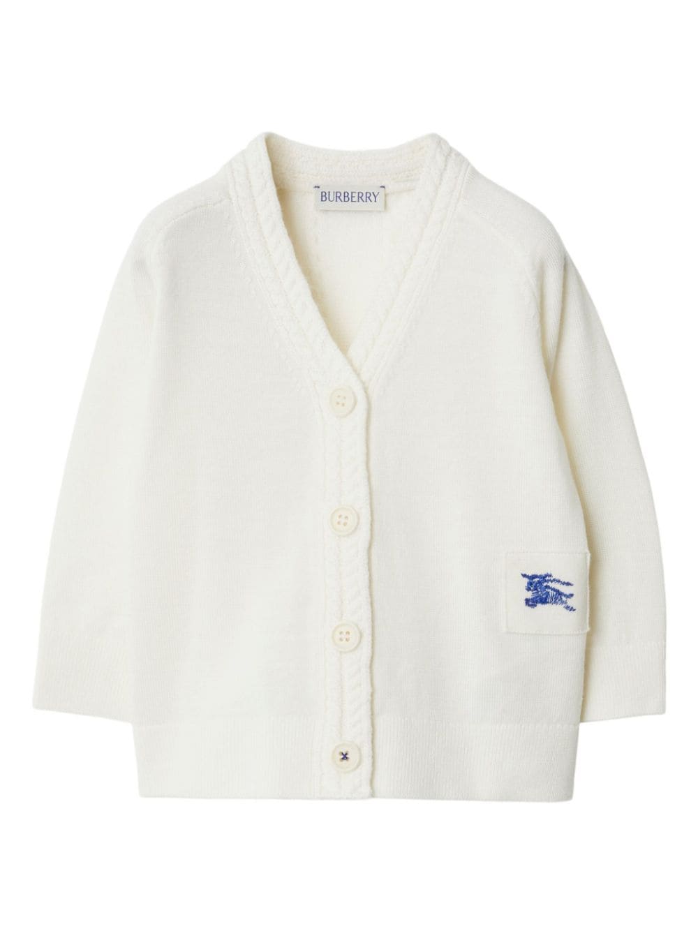 Burberry Kids Bestickter Cardigan mit V-Ausschnitt - Weiß von Burberry Kids