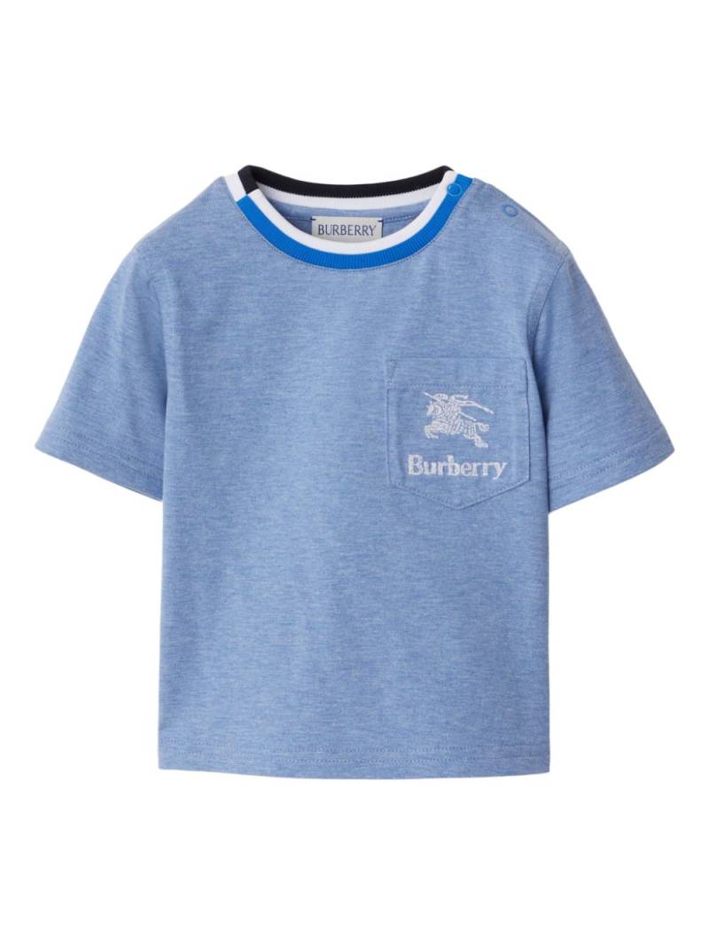 Burberry Kids T-Shirt mit Logo-Stickerei - Blau von Burberry Kids