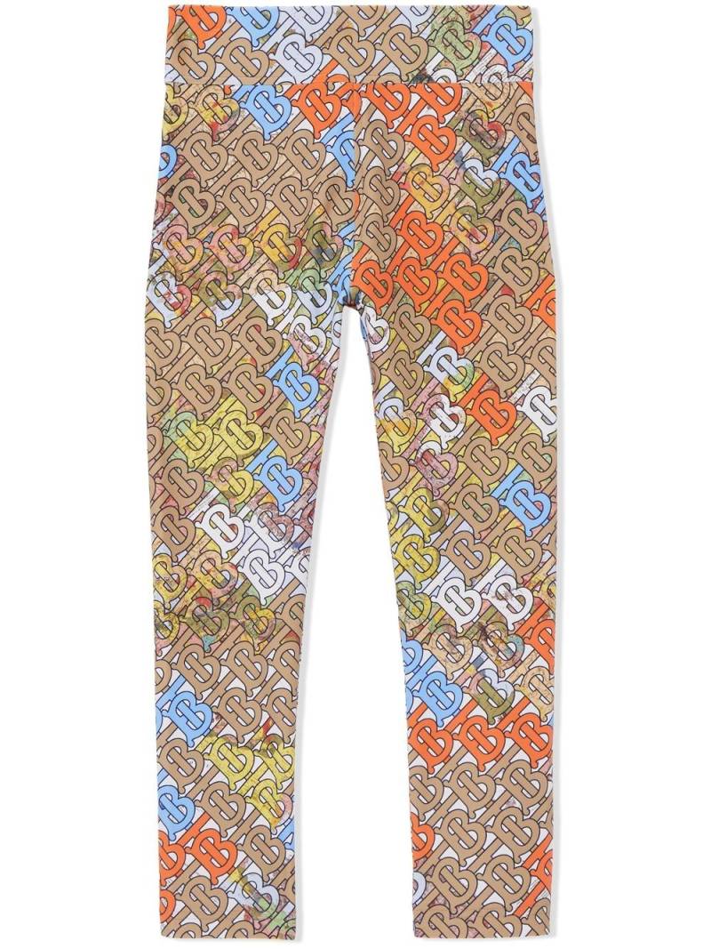 Burberry Kids Leggings mit Monogram Map-Print - Nude von Burberry Kids