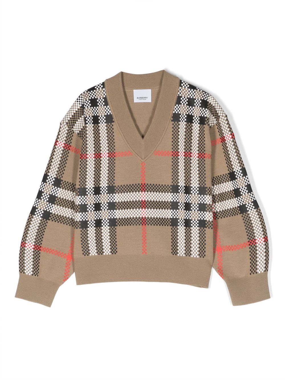 Burberry Kids Sweatshirt mit Karomuster - Nude von Burberry Kids