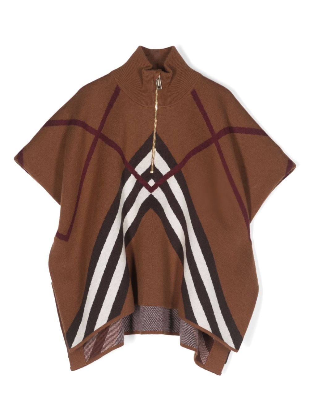 Burberry Kids Gestricktes Cape mit Streifen - Braun von Burberry Kids