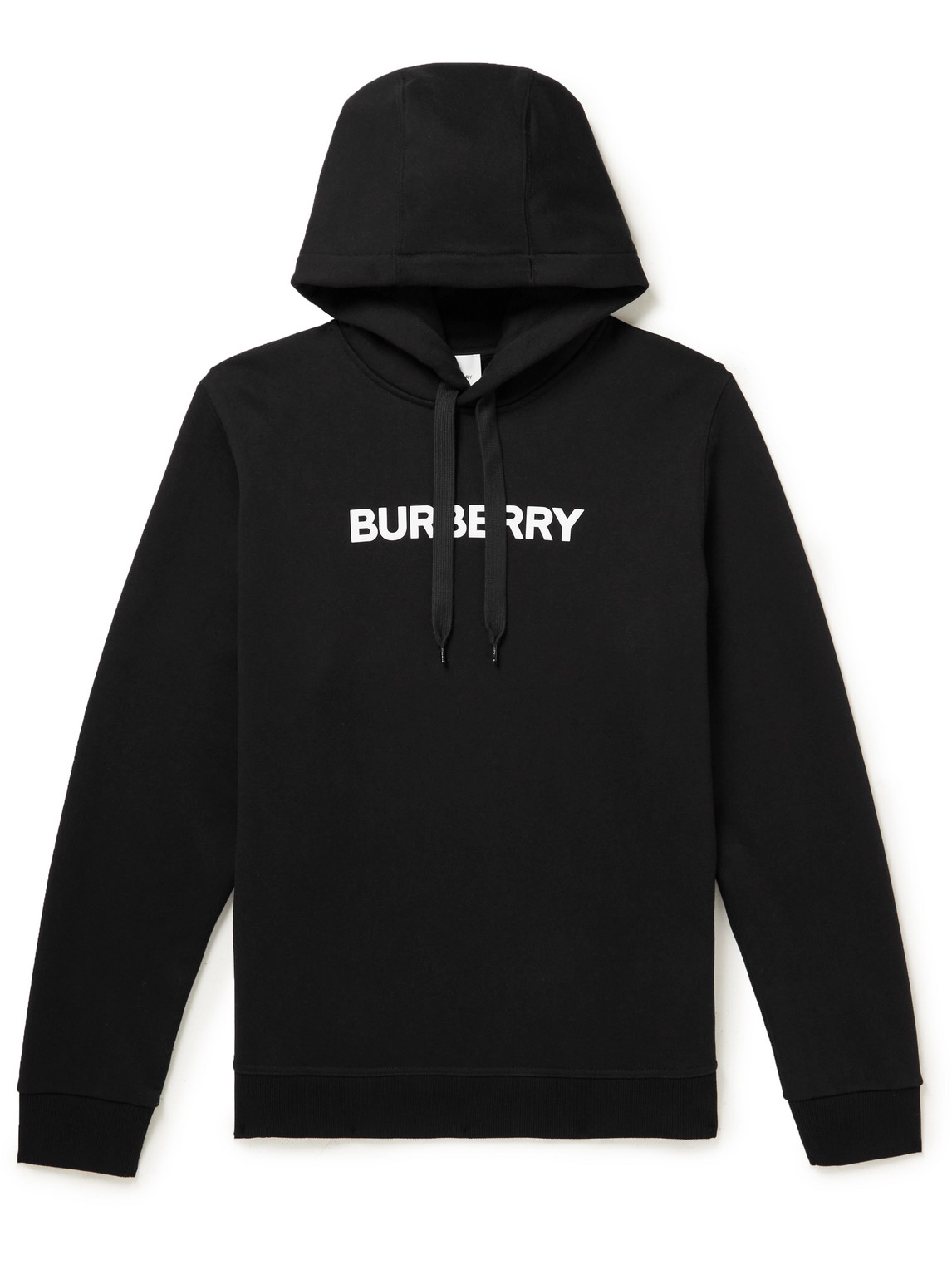 Burberry - Ansdell Logo-Print Cotton-Jersey Hoodie - Men - Black - XXL von Burberry