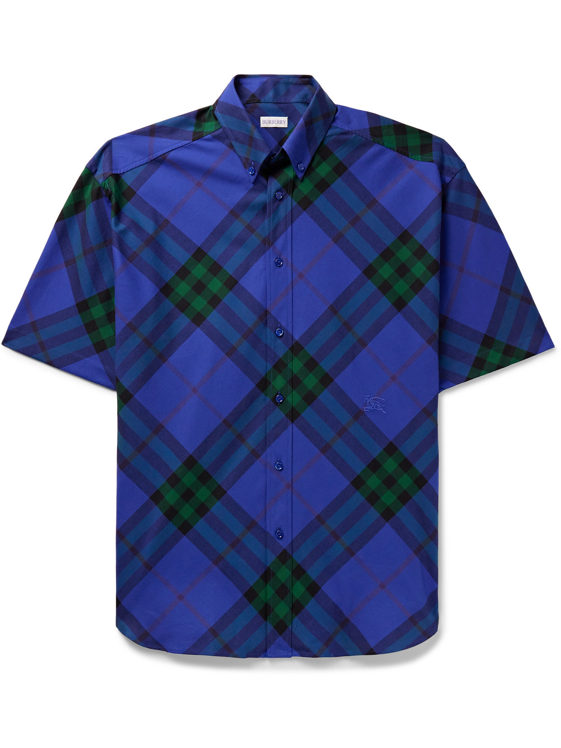 Burberry - Button-Down Collar Logo-Embroidered Checked Cotton-Twill Shirt - Men - Multi - XXL von Burberry