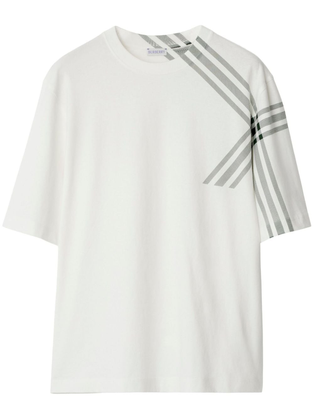 Burberry T-Shirt mit Check-Ärmel - Weiß von Burberry