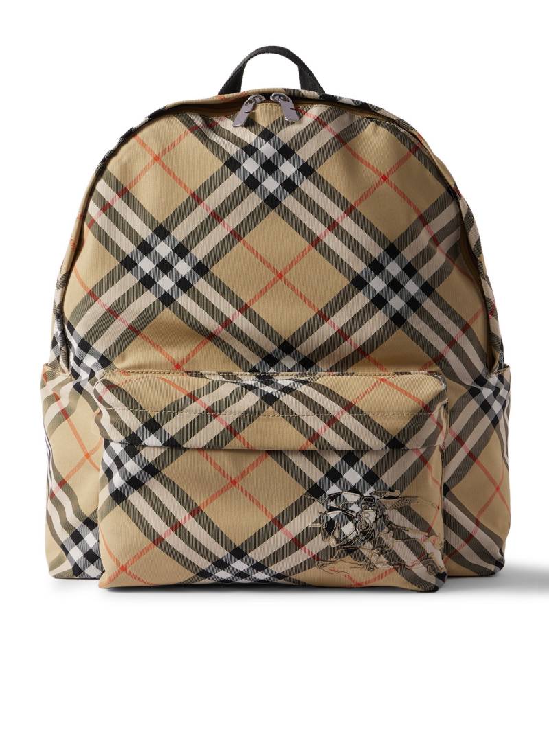 Burberry - Checked Coated-Canvas Backpack - Men - Brown von Burberry