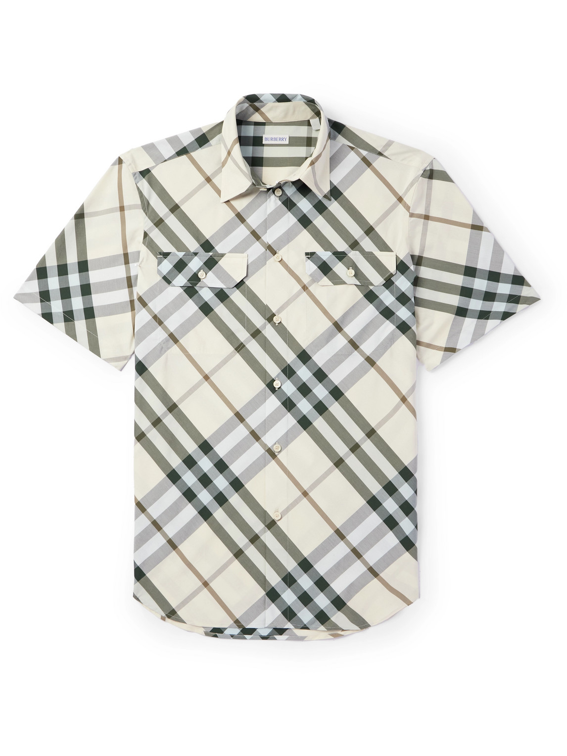 Burberry - Checked Cotton Shirt - Men - Neutrals - S von Burberry