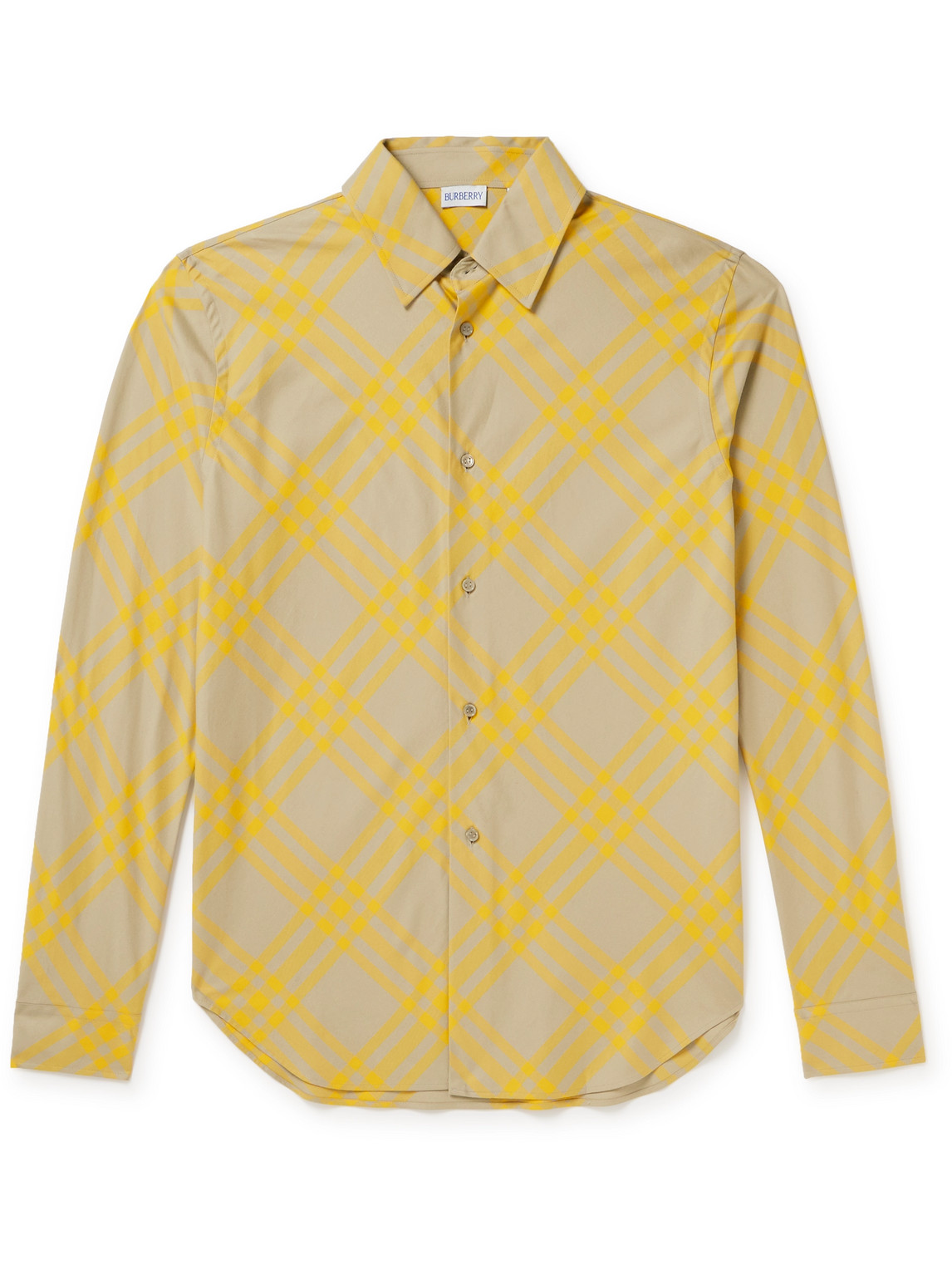 Burberry - Checked Cotton-Twill Shirt - Men - Yellow - XXL von Burberry