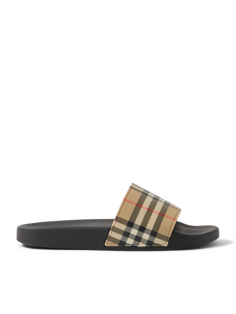 Burberry - Checked Rubber Slides - Men - Neutrals - EU 40 von Burberry