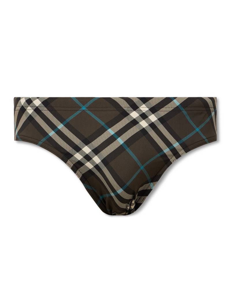 Burberry - Checked Swim Briefs - Men - Brown - XXL von Burberry
