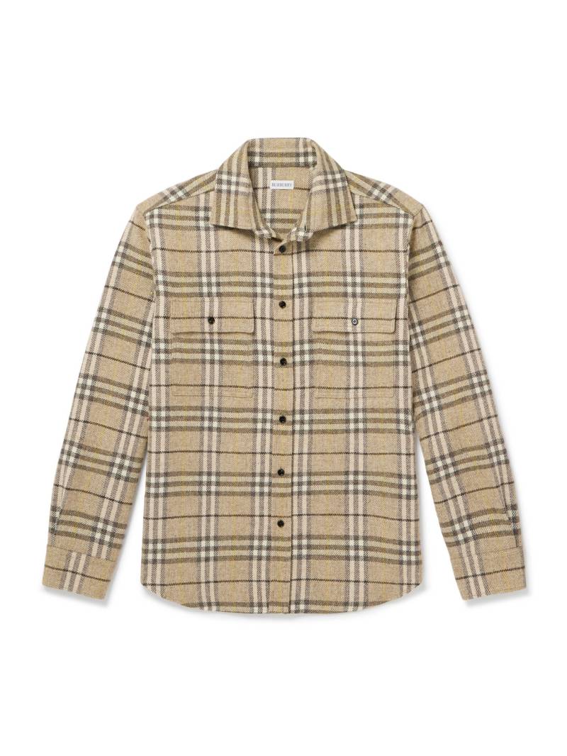 Burberry - Checked Wool-Flannel Shirt - Men - Neutrals - XXL von Burberry