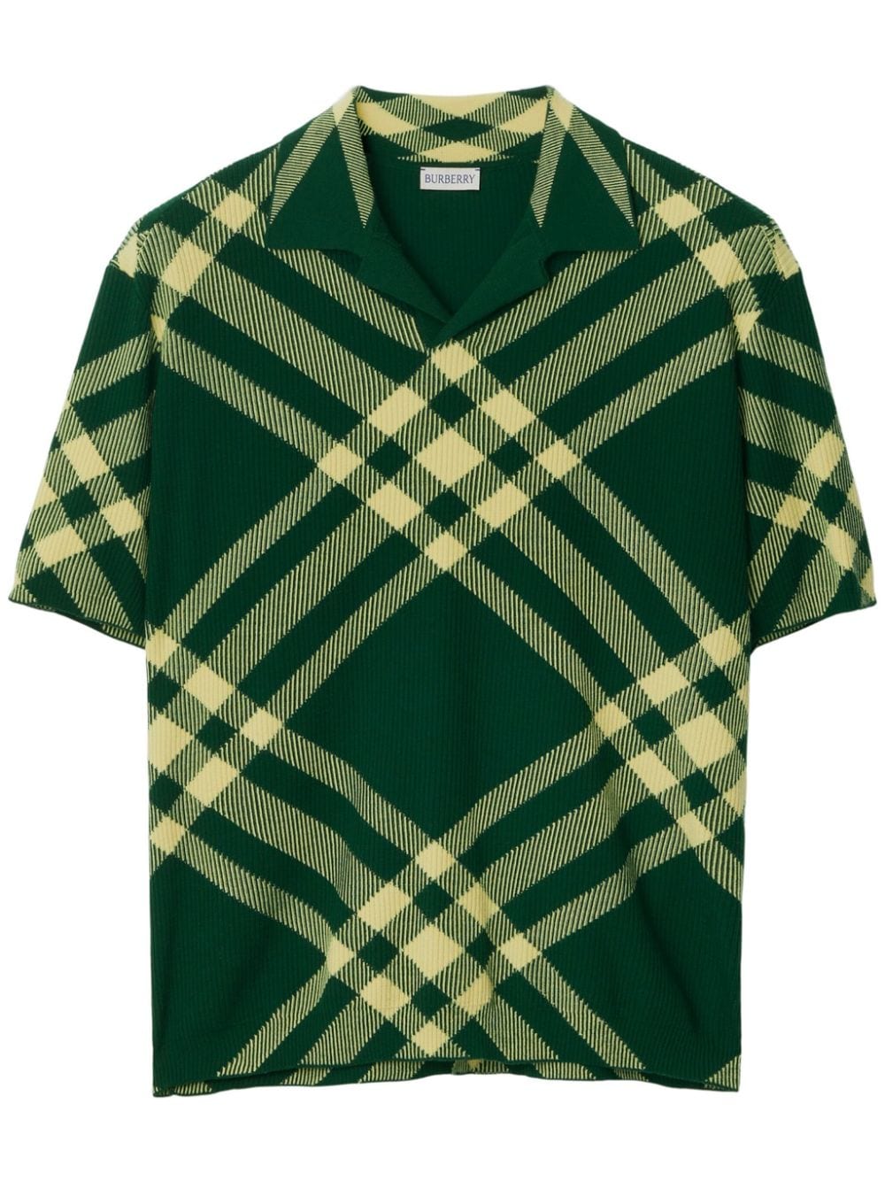 Burberry Fein geripptes Poloshirt mit Vintage-Check - Grün von Burberry