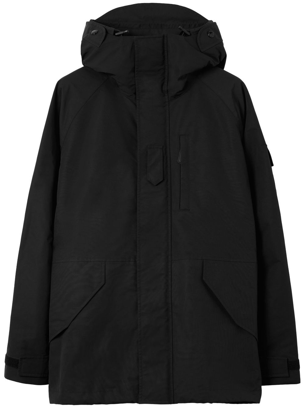 Burberry Kapuzenparka mit Logo-Print - Schwarz von Burberry