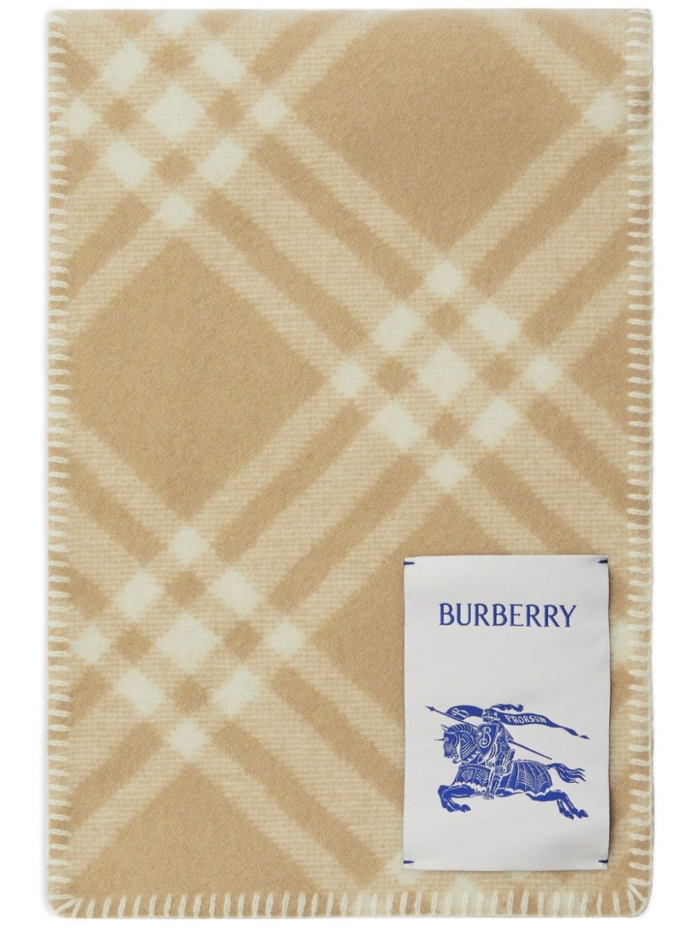 Burberry Karierter Schal mit Logo-Patch - Nude von Burberry