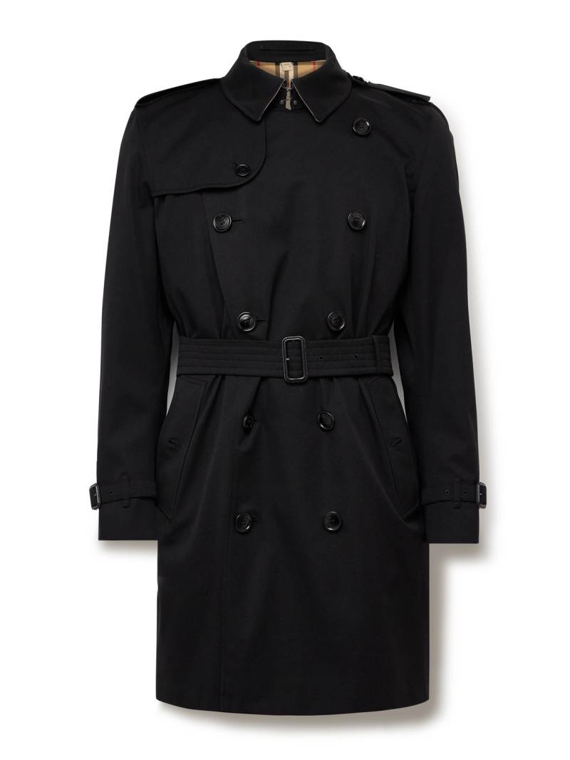 Burberry - Kensington Double-Breasted Belted Cotton-Gabardine Trench Coat - Men - Black - IT 48 von Burberry