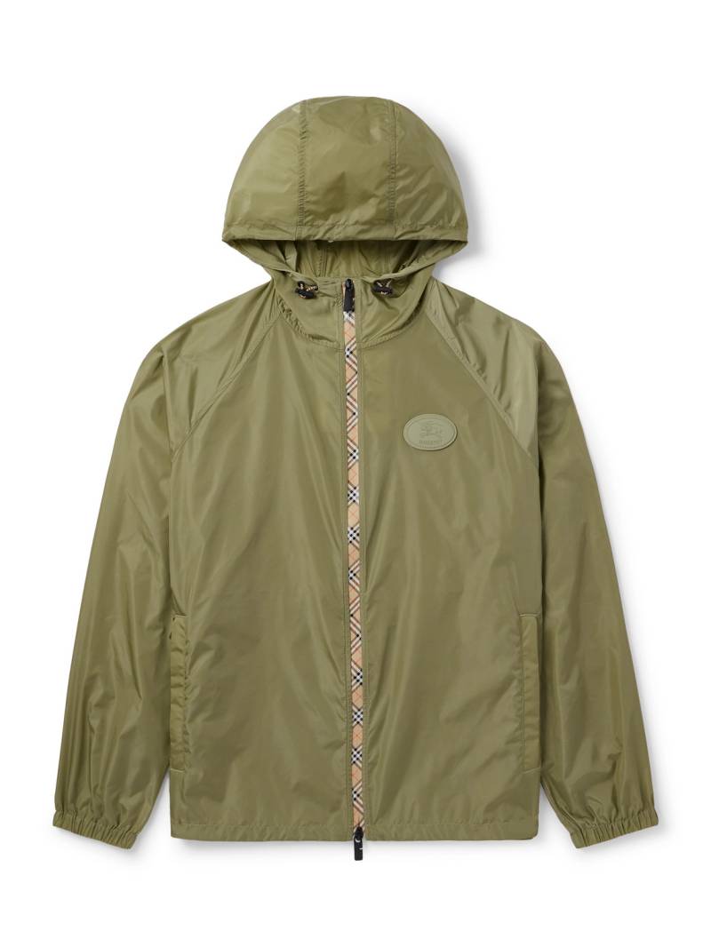 Burberry - Logo-Appliquéd Hooded Shell Jacket - Men - Green - S von Burberry