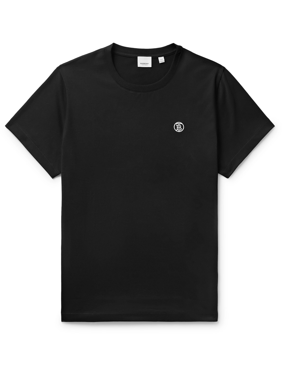 Burberry - Logo-Embroidered Cotton-Jersey T-Shirt - Men - Black - S von Burberry