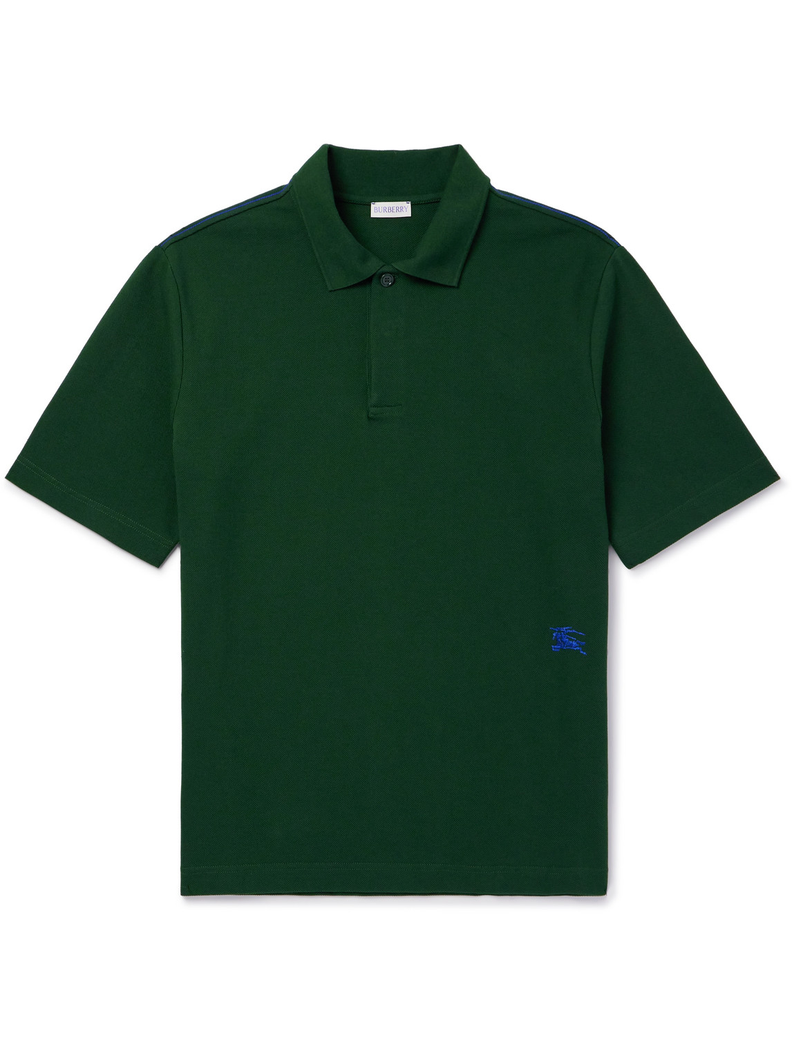 Burberry - Logo-Embroidered Cotton-Piqué Polo Shirt - Men - Green - XS von Burberry