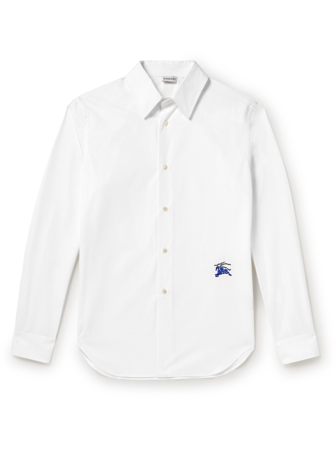 Burberry - Logo-Embroidered Cotton-Poplin Shirt - Men - White - UK/US 14.5 von Burberry