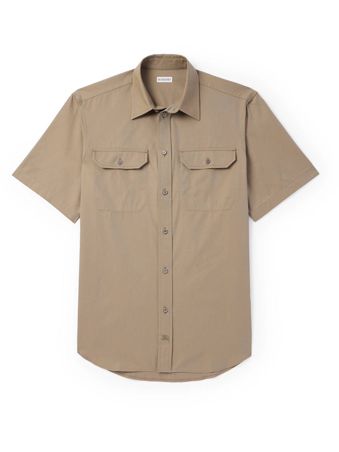 Burberry - Logo-Embroidered Cotton-Twill Shirt - Men - Brown - XS von Burberry