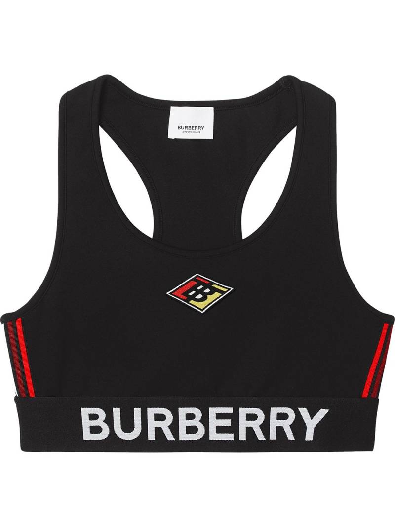 Burberry Jersey-BH mit Logo - Schwarz von Burberry