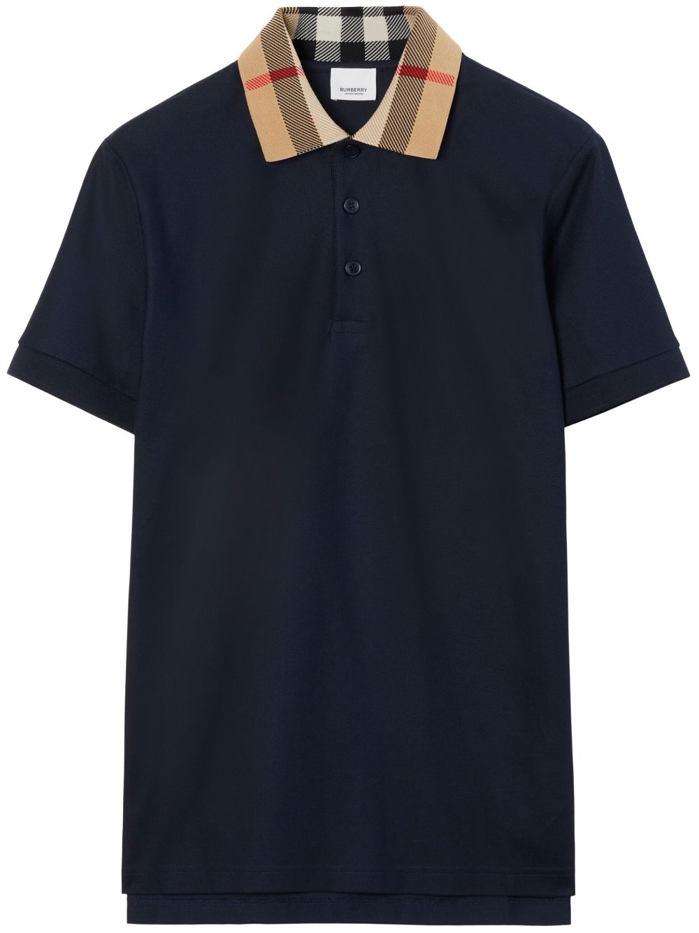 Burberry Poloshirt mit kariertem Kragen - Blau von Burberry