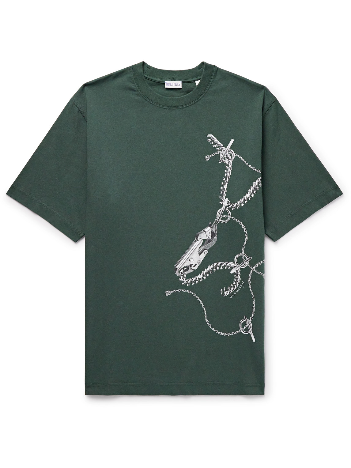 Burberry - Printed Cotton-Jersey T-Shirt - Men - Green - L von Burberry