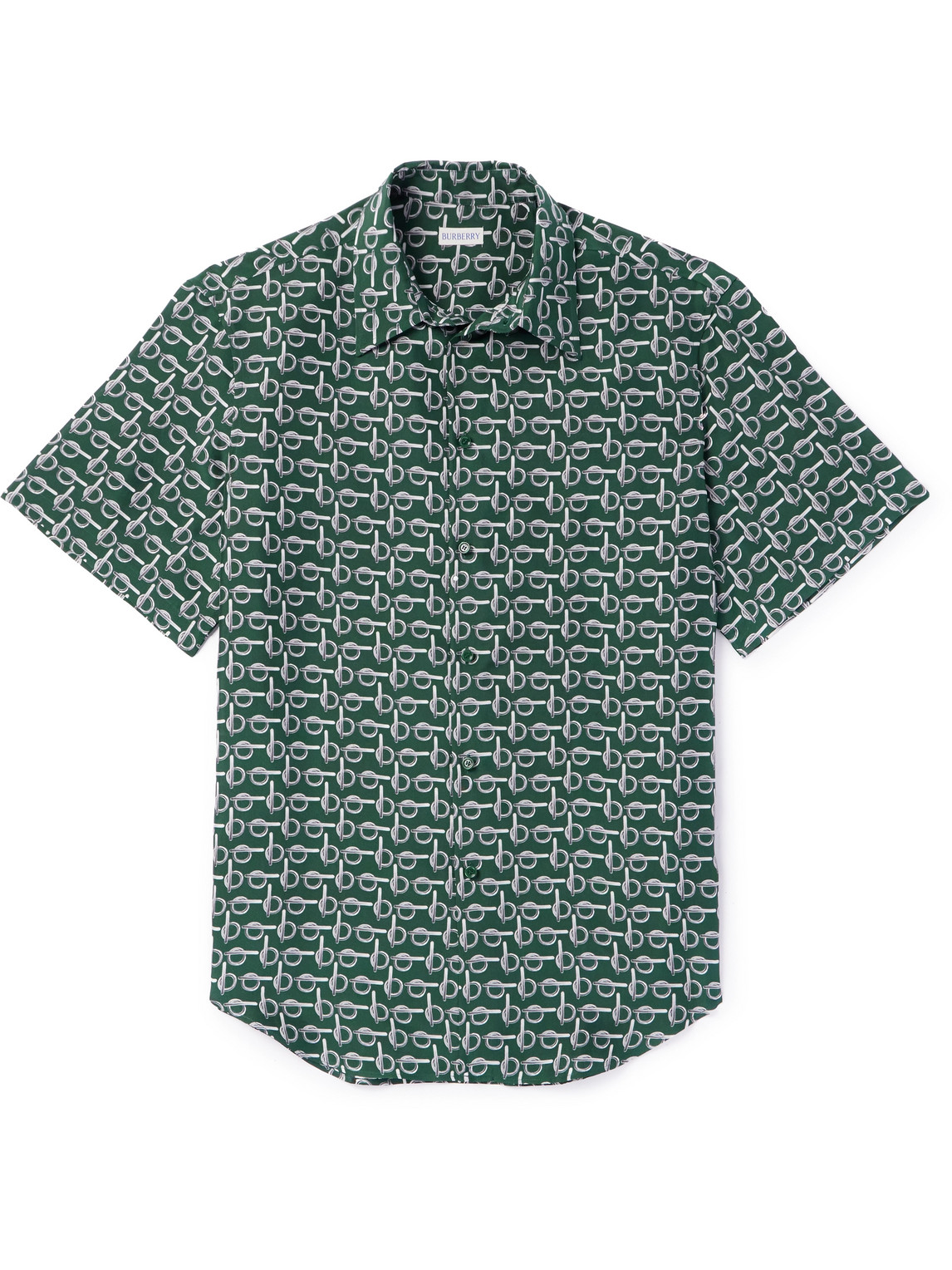 Burberry - Printed Mulberry Silk Shirt - Men - Green - M von Burberry