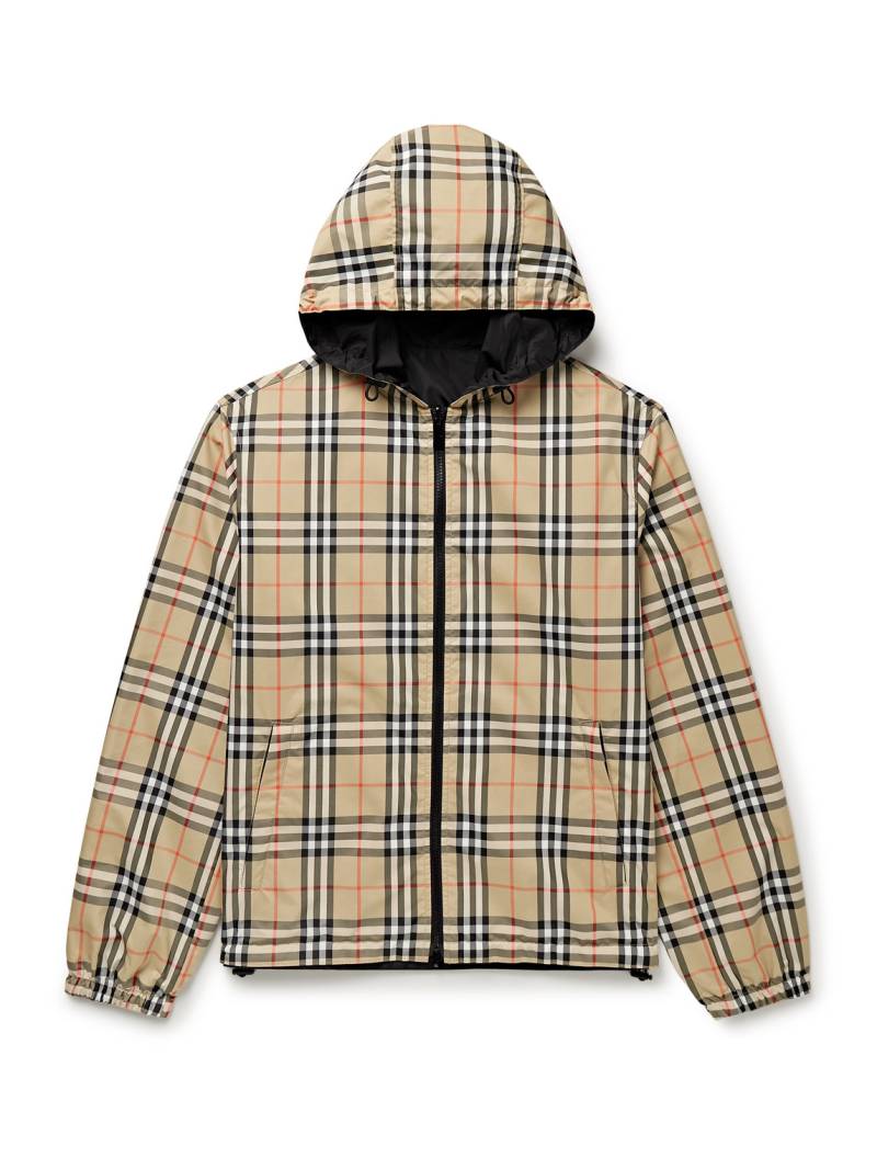 Burberry - Reversible Checked Shell Hooded Jacket - Men - Neutrals - M von Burberry