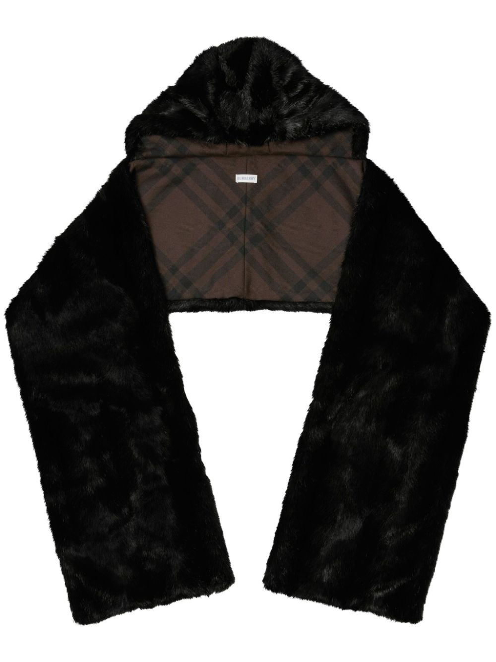 Burberry Schal aus Faux Fur mit Kapuze - Schwarz von Burberry