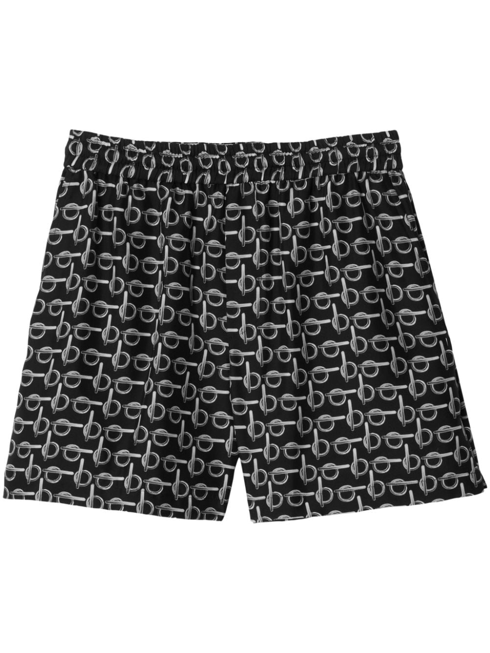 Burberry Shorts aus Seide mit B-Print - Schwarz von Burberry