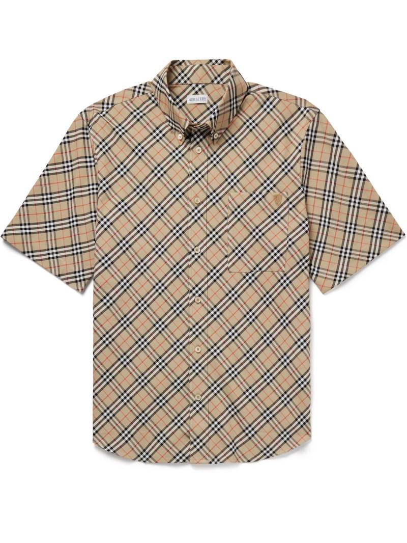 Burberry - Slim-Fit Button-Down Collar Checked Cotton Oxford Shirt - Men - Brown - XXL von Burberry