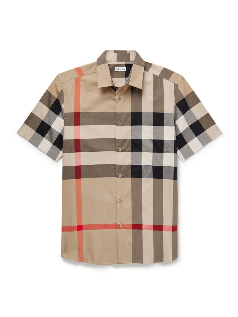 Burberry - Slim-Fit Checked Cotton Shirt - Men - Neutrals - XS Burberry - Slim-Fit Checked Cotton Shirt - Men - Neutrals - XS von Burberry