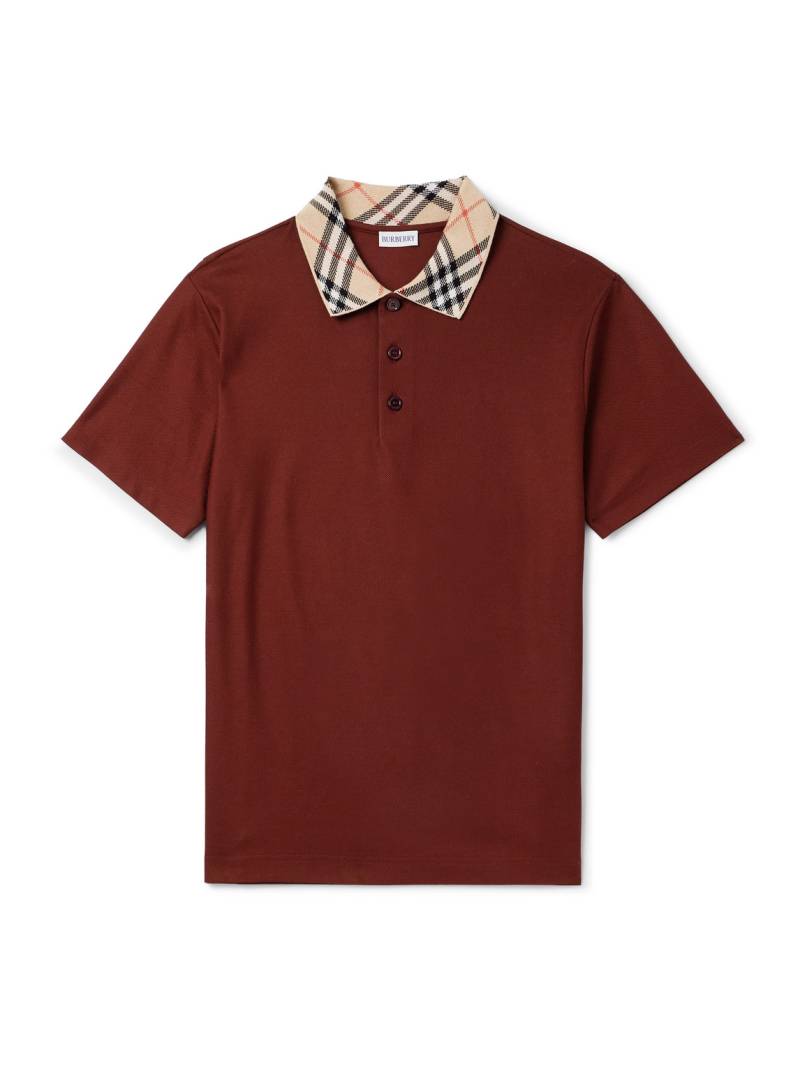 Burberry - Slim-Fit Cotton-Piqué Polo Shirt - Men - Burgundy - XL Burberry - Slim-Fit Cotton-Piqué Polo Shirt - Men - Burgundy - XL von Burberry