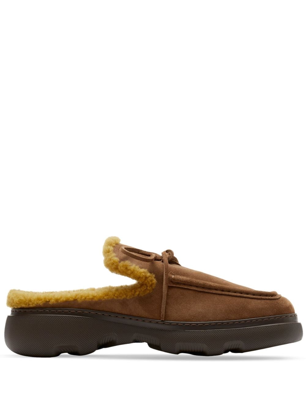 Burberry Stony Wildleder-Slipper mit Shearling-Besatz - Braun von Burberry