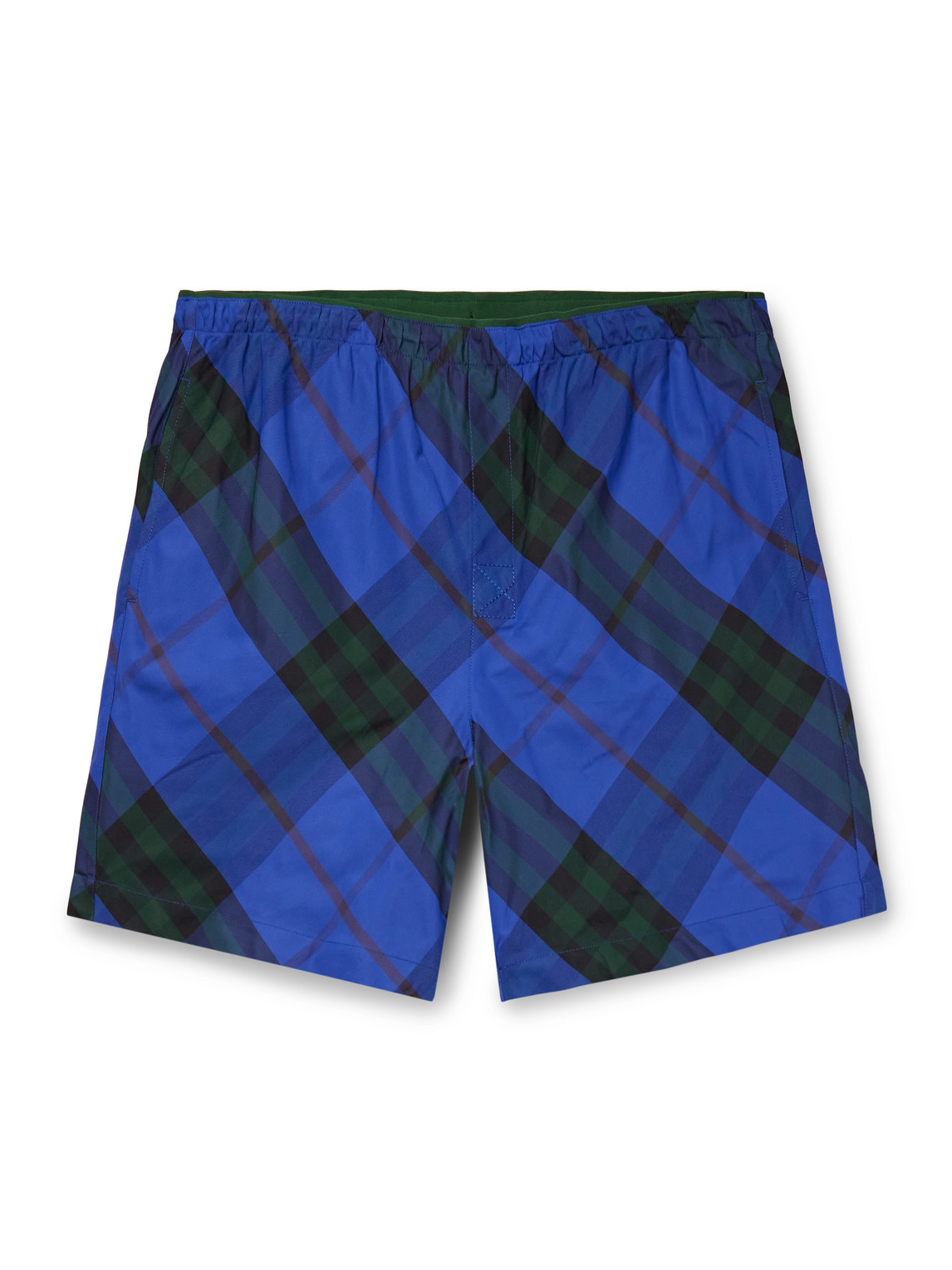 Burberry - Straight-Leg Mid-Length Checked Swim Shorts - Men - Blue - L von Burberry