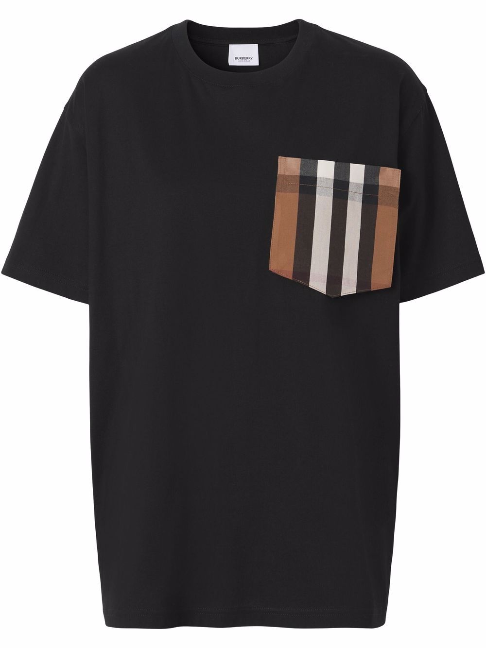 Burberry T-Shirt mit karierter Tasche - Schwarz von Burberry