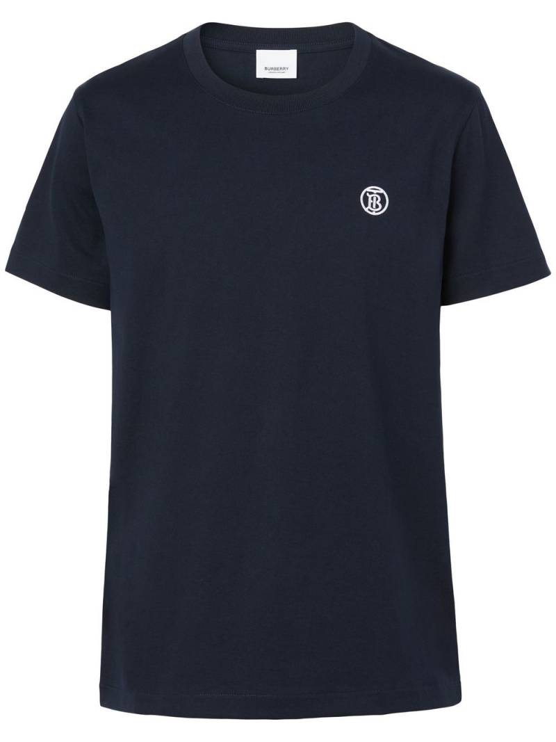 Burberry T-Shirt mit TB-Stickerei - Blau von Burberry