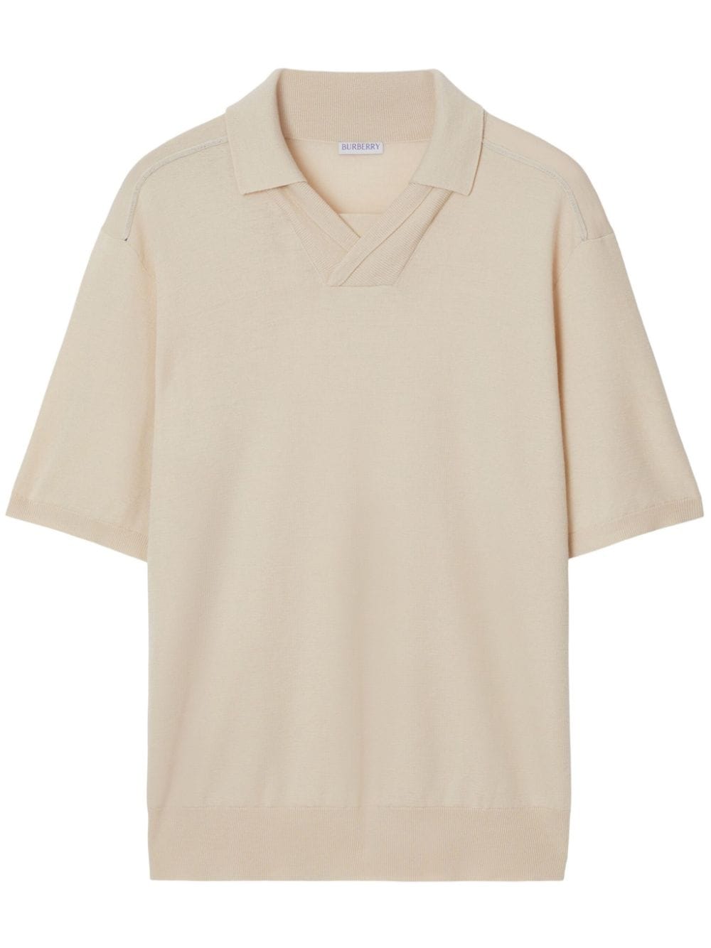 Burberry Poloshirt mit V-Ausschnitt - Nude von Burberry