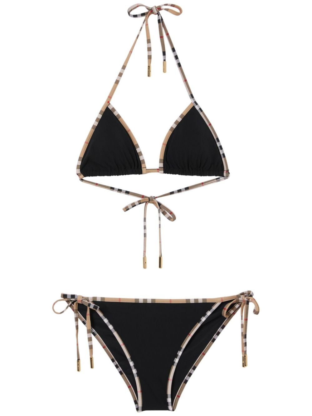 Burberry Triangel-Bikini mit Vintage-Check - Schwarz von Burberry