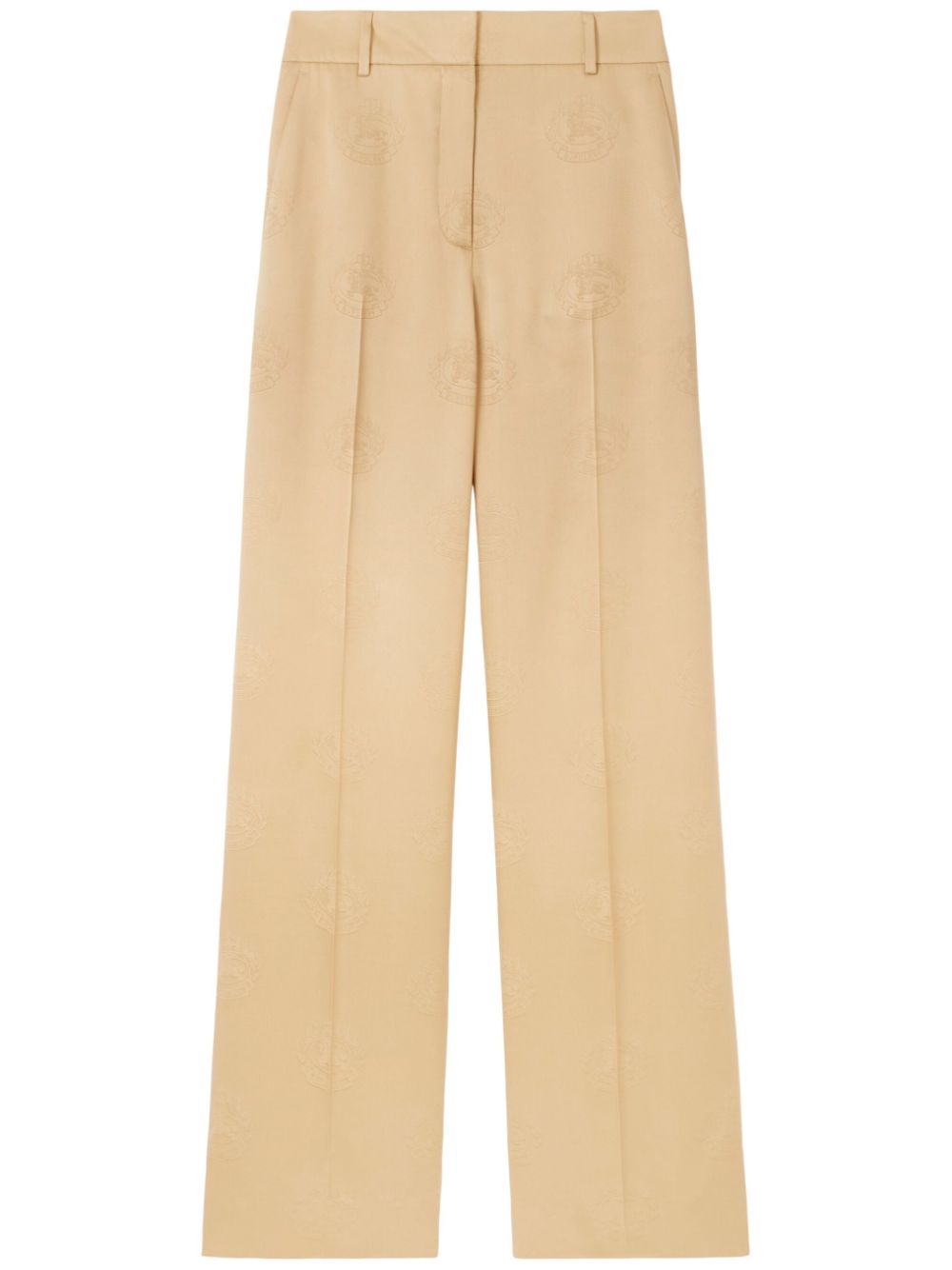 Burberry Weite Seidenhose mit Ritteremblem - Nude von Burberry