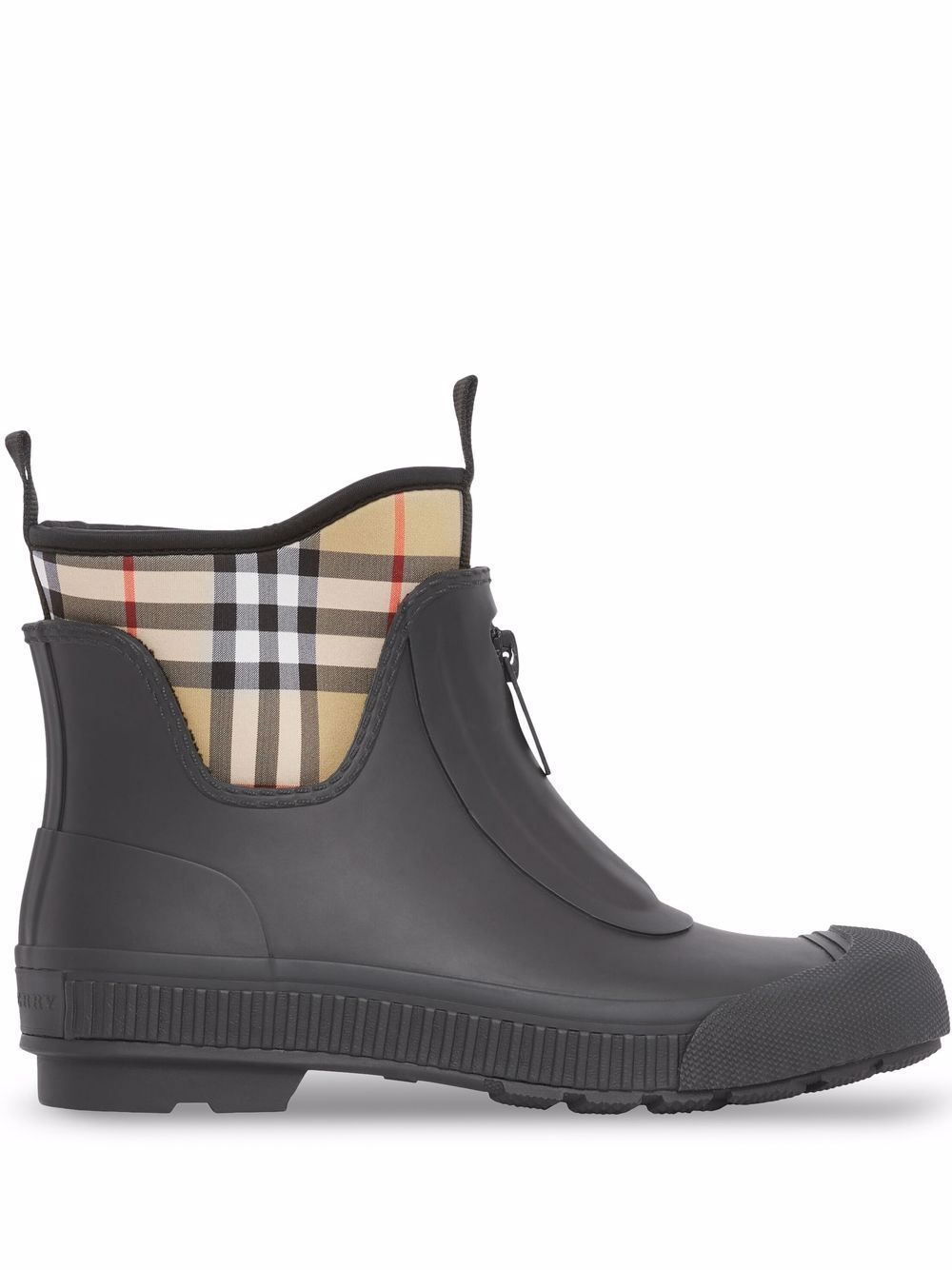 Burberry Regenstiefel mit kariertem Einsatz - Schwarz von Burberry