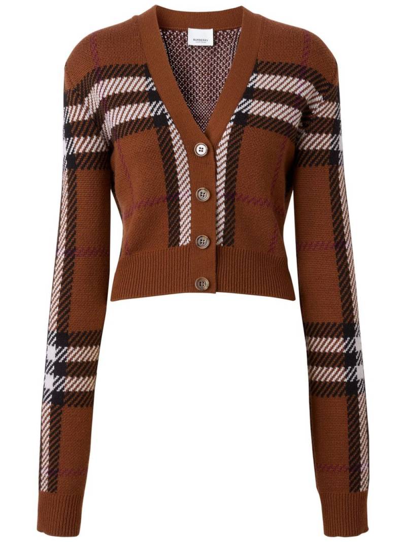 Burberry Karierter Cropped-Cardigan - Braun von Burberry