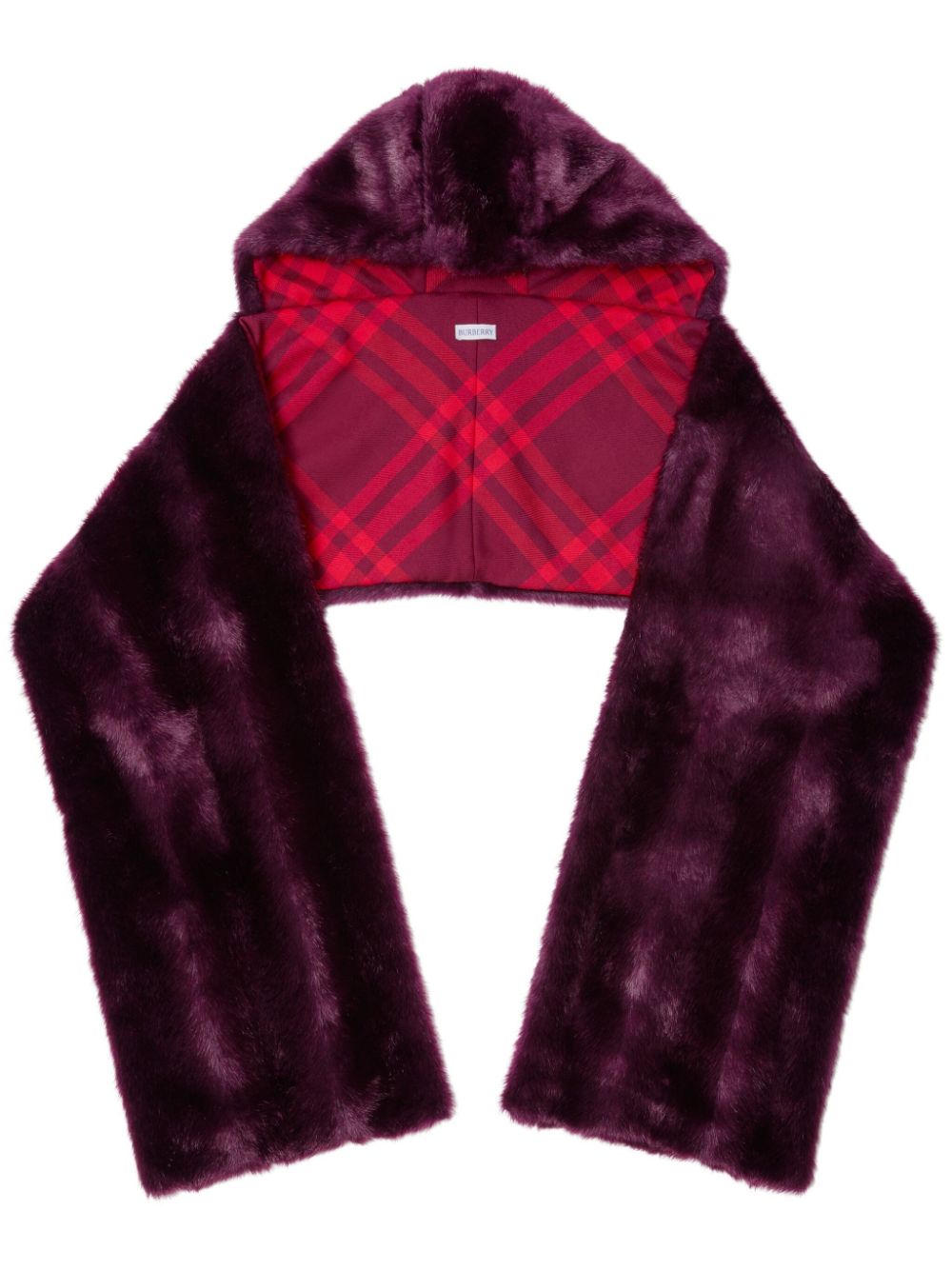 Burberry Schal aus Faux Fur mit Kapuze - Rot von Burberry