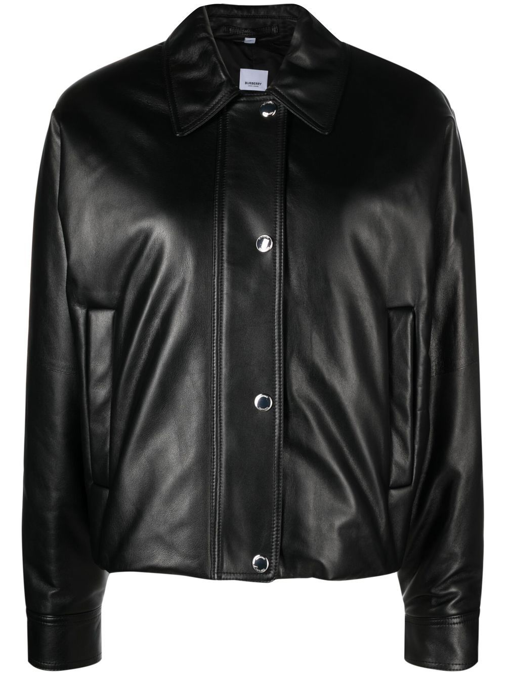 Burberry Lederjacke mit Taschen - Schwarz von Burberry