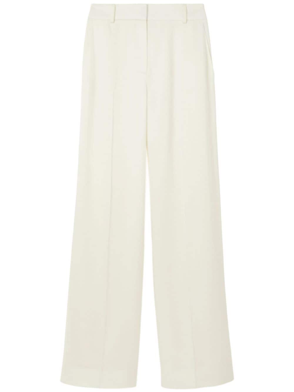 Burberry Weite Hose mit Satin-Finish - Weiß von Burberry