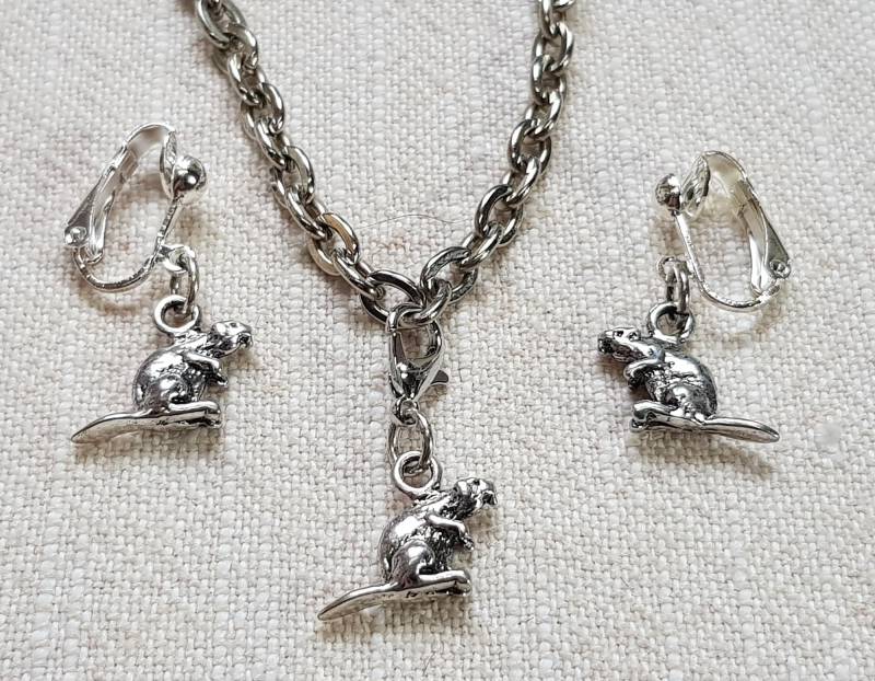 Schmuck-Set Biber, Bettelarmband Und Ohrclips Trachten Schmuck Set Bayrisch Style, Damen Mit von BurgisKlunkerkiste