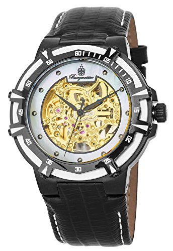 Burgmeister Herren Skeleton Automatik Uhr mit Leder Armband BM235-602 von Burgmeister