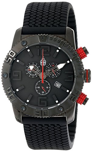 Burgmeister Herren-Armbanduhr XL Black Chrono Analog Quarz Silikon BM521-622E von Burgmeister